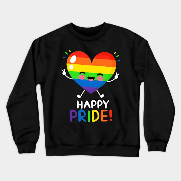 Rainbow Heart Pride Crewneck Sweatshirt by machmigo